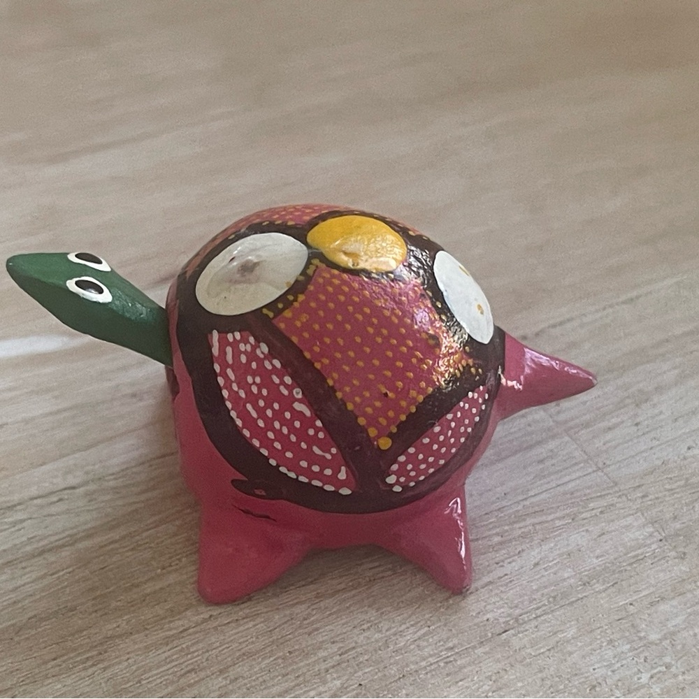 Wooden Miniature Bobble Head Turtle